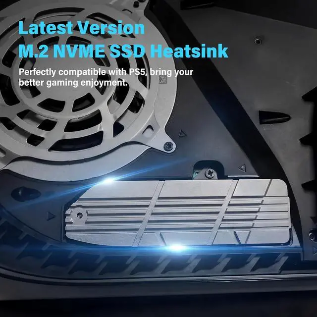 Alt view image 2 of 7 - ELUTENG Heatsink SSD PS5 with 4 Thermal Pads PS5 SSD Heatsink Cover NVME PS5 2 in 1 Heatsink for PS5 Aluminum M.2 2280 SSD Cooling Mounting Post Kit Heat Sink for PS5 Computer Gaming PC Use(Black