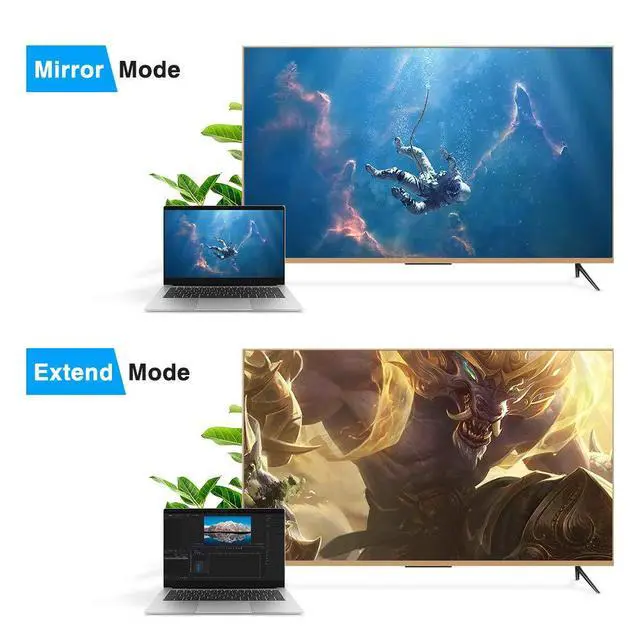 Alt view image 4 of 7 - ELUTENG DisplayPort to HDMI, DP to HDMI Adapter 3 Pack (Male to Female) Support 3D 1080P Compatible with Computer, Desktop, Laptop, PC, Monitor, Projector, HDTV