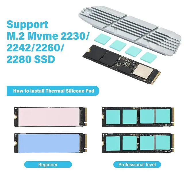 Alt view image 5 of 7 - ELUTENG Heatsink SSD PS5 with 4 Thermal Pads PS5 SSD Heatsink Cover NVME PS5 2 in 1 Heatsink for PS5 Aluminum M.2 2280 SSD Cooling Mounting Post Kit Heat Sink for PS5 Computer Gaming PC Use(Black