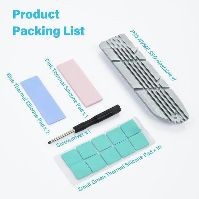 Alt view image 6 of 7 - ELUTENG Heatsink SSD PS5 with 4 Thermal Pads PS5 SSD Heatsink Cover NVME PS5 2 in 1 Heatsink for PS5 Aluminum M.2 2280 SSD Cooling Mounting Post Kit Heat Sink for PS5 Computer Gaming PC Use(Black