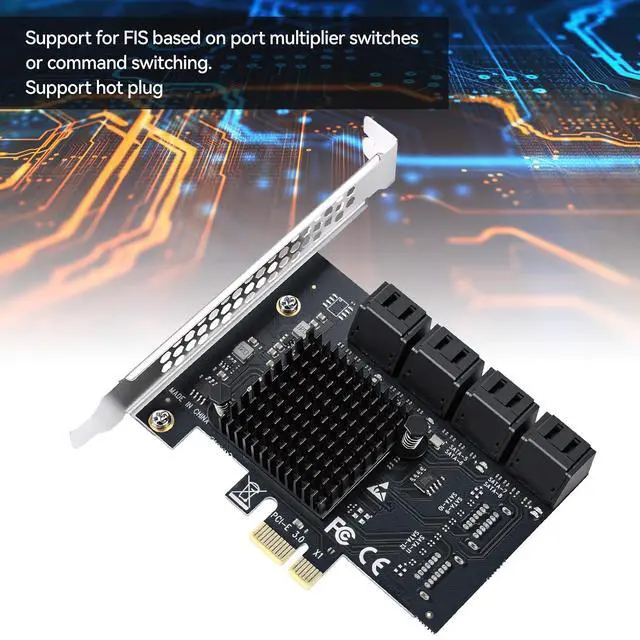 Alt view image 5 of 7 - ELUTENG 8-Port PCIe to SATA 3.0 Expansion Card SATA 6Gb/s SA3108J Chipset: ASM1064 + JMB575 X1 Slot 8-Port SATAs III Expansion Controller Card Adapter Includes 2 Screws and a Screwdriver