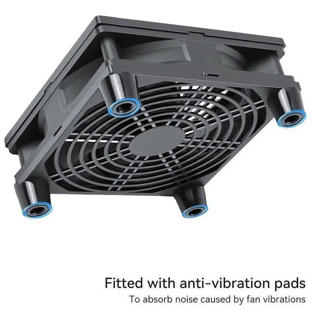 Alt view image 6 of 7 - ELUTENG 120mm USB Cooling Fan | 3 Adjustable Speed Settings, Double-Sided Metal Grille, Hydraulic Design, Quiet Operation, High-Airflow