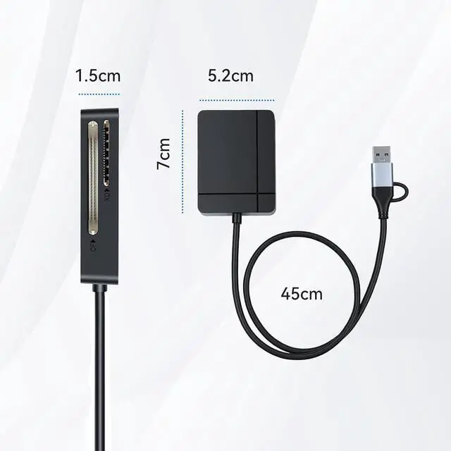 Alt view image 6 of 7 - ELUTENG Multi Memory Card Reader USB/Type C 7in1 USB3.0 5Gbps SD Cards Adapter 1.6ft MicroSD MS SD CF XD Simultaneously Camera Memory Hub 0.5m for DSLR, MacBook, iPad, Laptop, Windows Devices