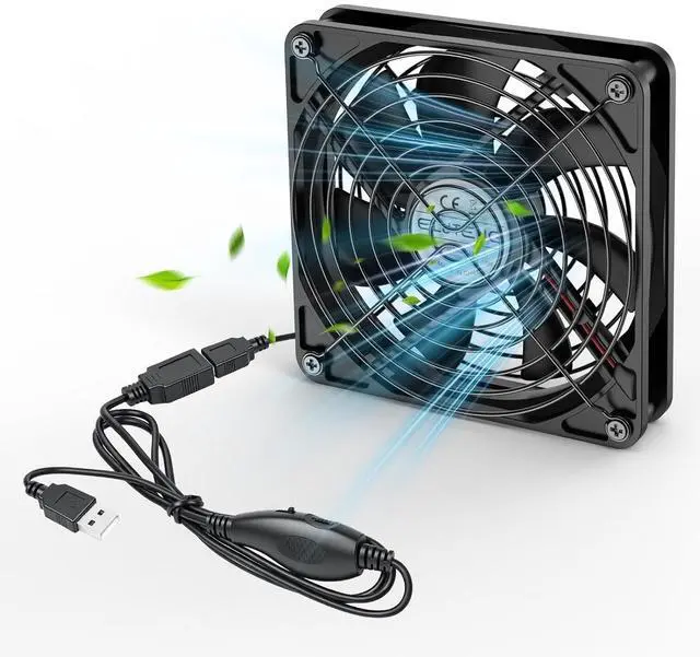 Main image of ELUTENG 80mm USB Cooling Fan 5V with Variable Speed Control 2000-4000RPM USB Computer Fans Quiet Metal Grill 7 Blade Hydraulic PC Cooling Ventilator 8cm for PC, TV Box, DVR, Xbox, PS5, Cabinet