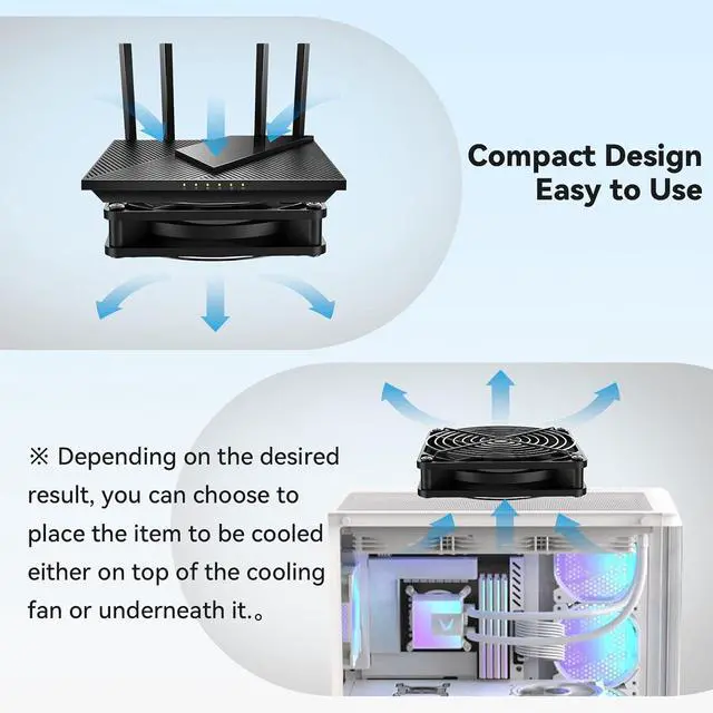 Alt view image 2 of 7 - ELUTENG 80mm USB Cooling Fan 5V with Variable Speed Control 2000-4000RPM USB Computer Fans Quiet Metal Grill 7 Blade Hydraulic PC Cooling Ventilator 8cm for PC, TV Box, DVR, Xbox, PS5, Cabinet