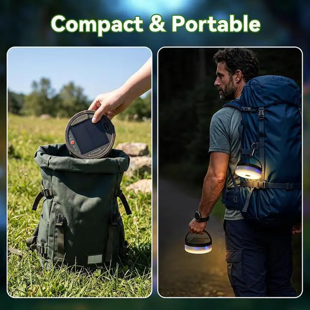 Alt view image 6 of 7 - ELUTENG 72ft Solar String Lights Camping Rechargeable Portable Waterproof Solar Outdoor String Light with 5 Lighting Modes Remote Control Sun Powered Fairy Lights 22m for Outdoor, Camping, Patio, Yard
