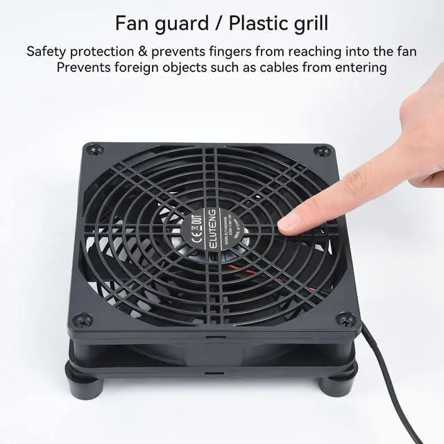 Alt view image 4 of 7 - ELUTENG 80mm USB Cooling Fan | Hydraulic Bearing, 3 Adjustable Speed Settings, 5V Power, Metal Grille, Multi-Device Compatible
