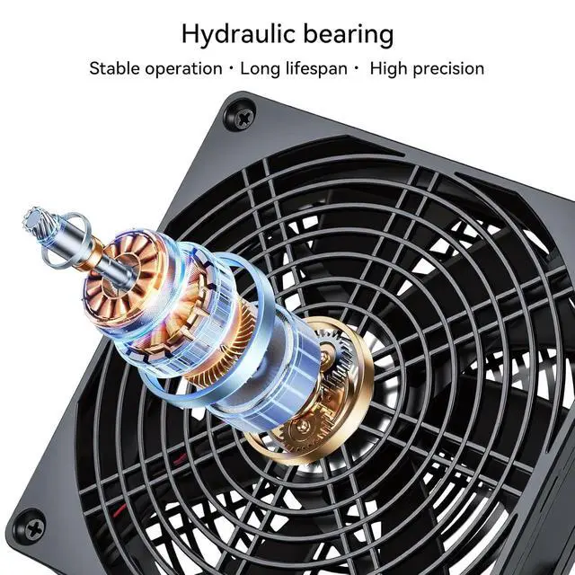 Alt view image 3 of 7 - ELUTENG 80mm USB Cooling Fan | Hydraulic Bearing, 3 Adjustable Speed Settings, 5V Power, Metal Grille, Multi-Device Compatible
