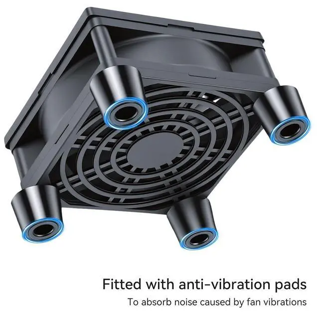 Alt view image 5 of 7 - ELUTENG 80mm USB Cooling Fan | Hydraulic Bearing, 3 Adjustable Speed Settings, 5V Power, Metal Grille, Multi-Device Compatible