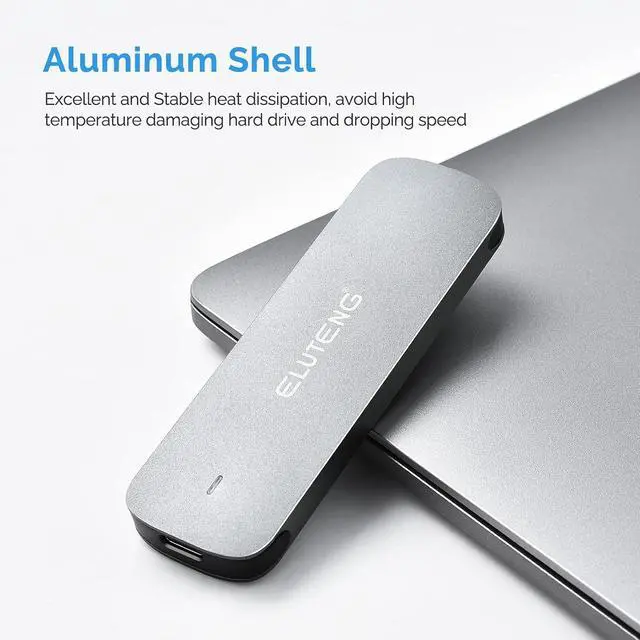 Alt view image 4 of 7 - ELUTENG M.2 NVMe SATA SSD Enclosure, USB 3.2 Gen 2 10Gbps,M2 SSDs Reader Adapter Tool-Free Dual Protocol M-Key/B+M Key External Adapter, Aluminum Case