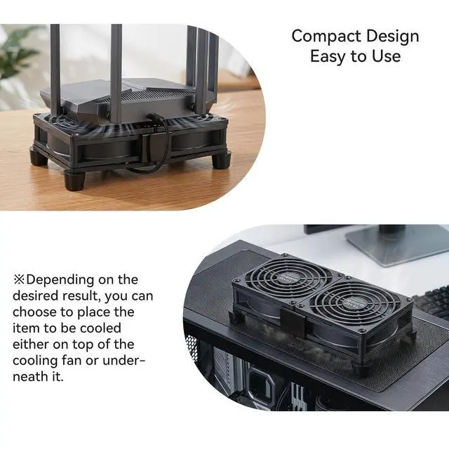 Alt view image 2 of 7 - ELUTENG 140mm USB Computer Cooling Fans Dual with 3 Speed Controller Quiet Mat USB Heatsink Fan Double Sided Metal Grill 14cm PC Cooling Ventilator for Router, Receiver, TV Box, DVR, Xbox
