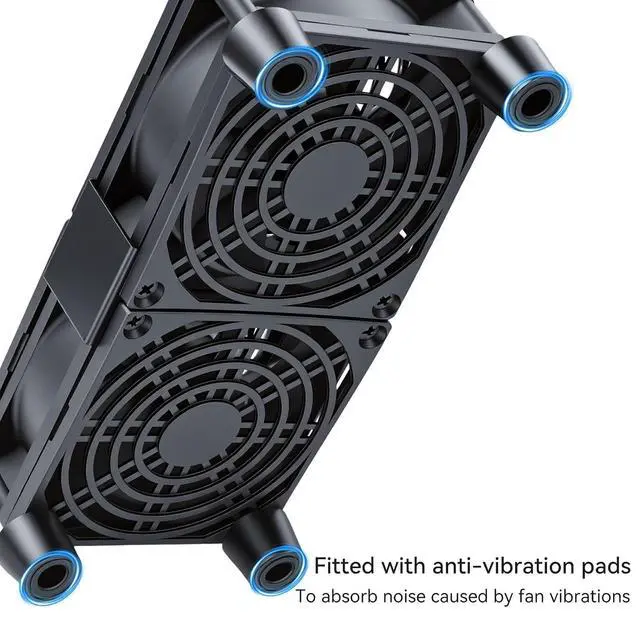 Alt view image 7 of 7 - ELUTENG 140mm USB Computer Cooling Fans Dual with 3 Speed Controller Quiet Mat USB Heatsink Fan Double Sided Metal Grill 14cm PC Cooling Ventilator for Router, Receiver, TV Box, DVR, Xbox