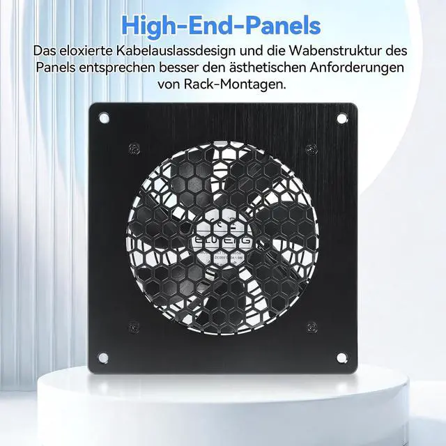 Alt view image 5 of 7 - ELUTENG 120mm USB Cabinet Fan with Digital Thermostat Controller & 3 Speed Adjustable Cabinets Cooling Fans Aluminium Panel USB Computer Ventilator for AV Enclosure, Electrical Box, Home Theater, PC