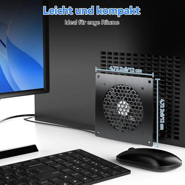 Alt view image 6 of 7 - ELUTENG 120mm USB Cabinet Fan with Digital Thermostat Controller & 3 Speed Adjustable Cabinets Cooling Fans Aluminium Panel USB Computer Ventilator for AV Enclosure, Electrical Box, Home Theater, PC