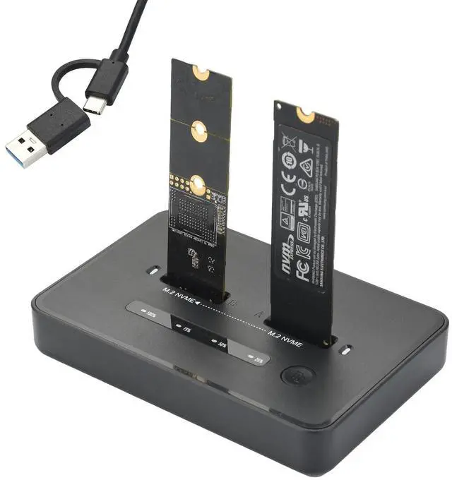 Main image of ELUTENG M.2 NVMe SSD Cloner, USB 3.2 20Gbps Dual Bay NVMe Enclosure, Tool-Free Offline Clone & SSD to USB Adapter, Supports M-Key 2230/2242/2260/2280 SSDs