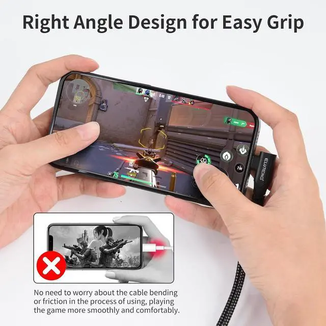 Alt view image 4 of 7 - ELUTENG 2in1 USB C to 3.5mm Audio Adapter and Charger 0.65ft 90° Right Angle Hi-Res 32bit/384kHz Aux to Type C Cable Braided Nylon PD 60W Fast Charging Compatible for iPhone/Galaxy/Pixel/iPad