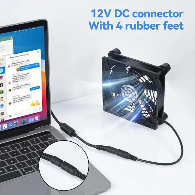 Alt view image 2 of 7 - ELUTENG 120mm DC Fan 12V with 4 Quite Mats Computer Fans Max 1700RPM Speed 2A Adapter Not Included PC Cooling Ventilator Metal Grill for Router, Receiver, DVR, Xbox, PS5, Cabinet