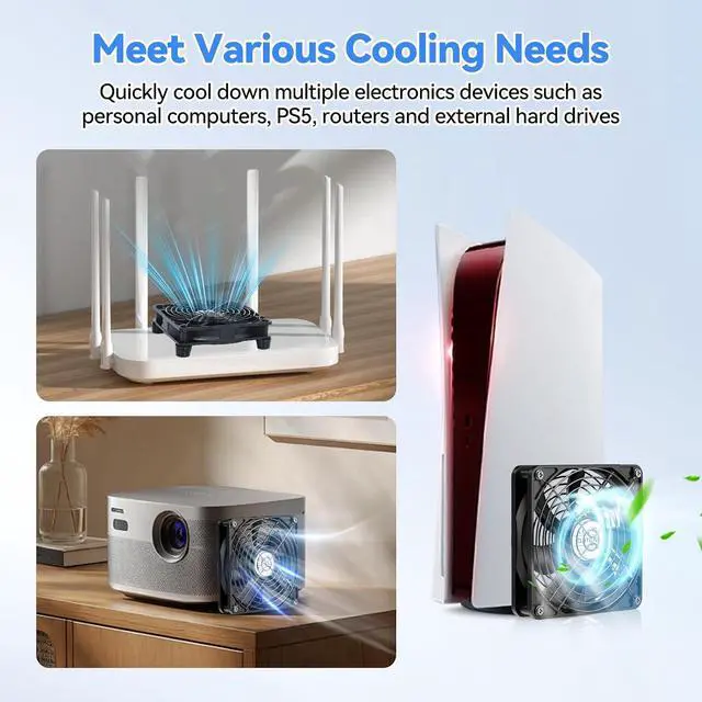 Alt view image 7 of 7 - ELUTENG 120mm DC Fan 12V with 4 Quite Mats Computer Fans Max 1700RPM Speed 2A Adapter Not Included PC Cooling Ventilator Metal Grill for Router, Receiver, DVR, Xbox, PS5, Cabinet