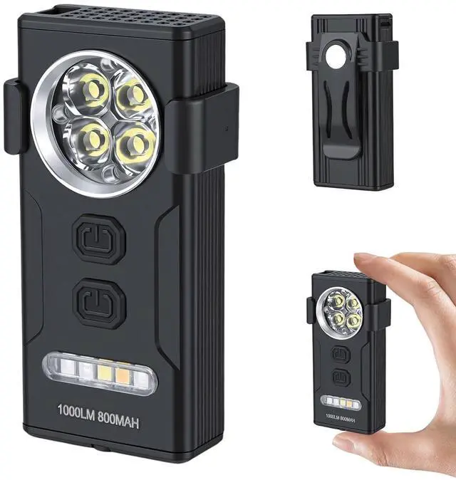Main image of ELUTENG Hat Lights Clip on 1000 Lumens Waterproof EDC Flashlight Rechargeable USBC-Charging Magnetic Flashlight for Outdoor, Car Repairing, Running, Emergency