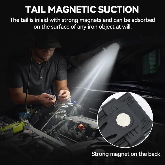 Alt view image 4 of 7 - ELUTENG Hat Lights Clip on 1000 Lumens Waterproof EDC Flashlight Rechargeable USBC-Charging Magnetic Flashlight for Outdoor, Car Repairing, Running, Emergency