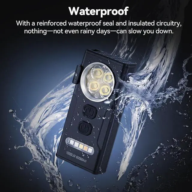 Alt view image 3 of 7 - ELUTENG Hat Lights Clip on 1000 Lumens Waterproof EDC Flashlight Rechargeable USBC-Charging Magnetic Flashlight for Outdoor, Car Repairing, Running, Emergency