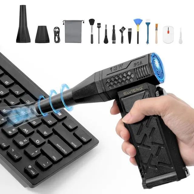 Alt view image 2 of 7 - ELUTENG Electric Air Duster 130,000RPM 4000mAh Rechargeable Cordless Air Blower for Keyboard & Electronic Devices Cleaning, ELT COMPRESSED AIR DUSTER 130000RPM