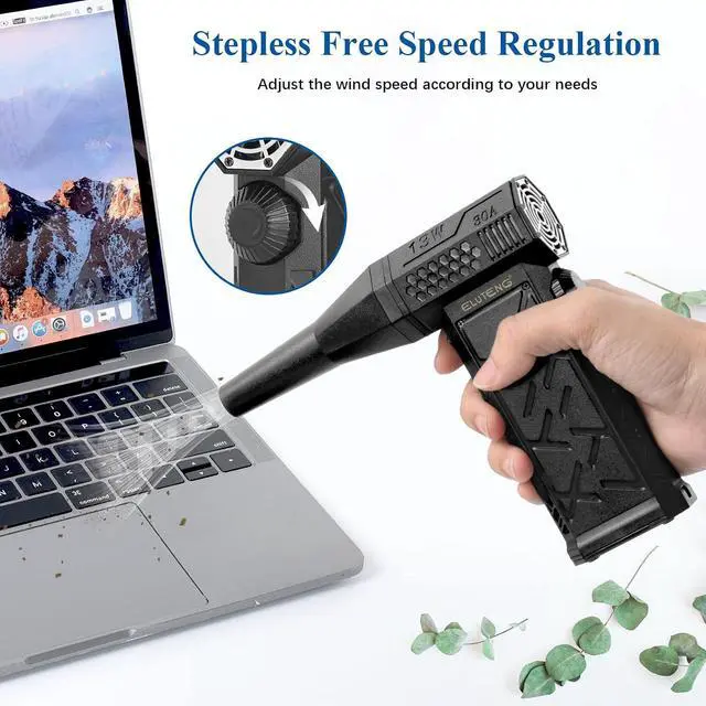 Alt view image 4 of 7 - ELUTENG Electric Air Duster 130,000RPM 4000mAh Rechargeable Cordless Air Blower for Keyboard & Electronic Devices Cleaning, ELT COMPRESSED AIR DUSTER 130000RPM