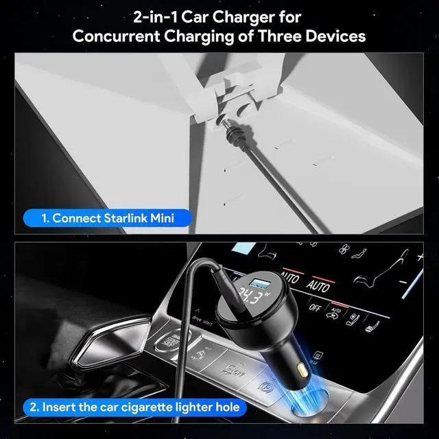 Alt view image 5 of 7 - ELUTENG Starlink Mini DC Power Cable 10FT/3M (Black)