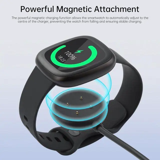Alt view image 2 of 7 - ELUTENG Charger for Google Pixel-Watch,Repalcement USB-A Upgraded Fast Charging Cable Magnetic for Google Pixel Watch,Black/White 39.37 inch