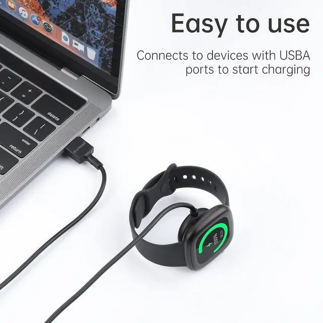 Alt view image 5 of 7 - ELUTENG Charger for Google Pixel-Watch,Repalcement USB-A Upgraded Fast Charging Cable Magnetic for Google Pixel Watch,Black/White 39.37 inch