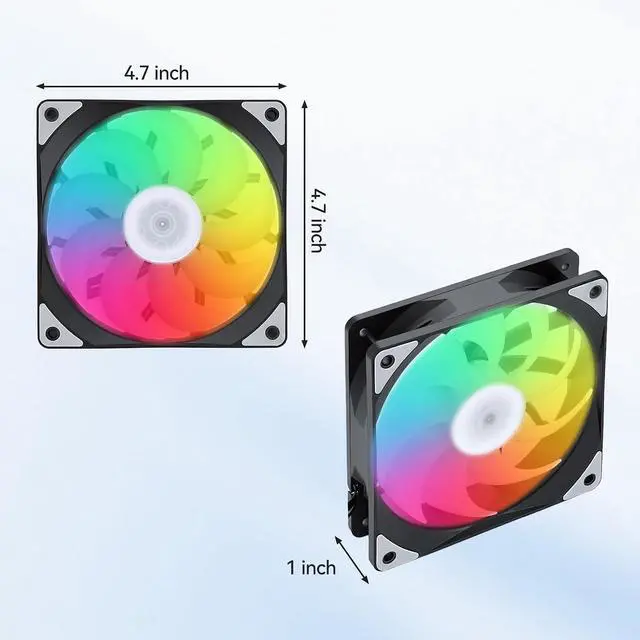 Alt view image 6 of 7 - ELUTENG 4 Pack 120mm ARGB Fan 4 Pin PWM Max 2400 RPM Addressable RGB Fans Infinite Mirror Effect Quiet PC Cooling Ventilator with Mounting Screws for Gaming PC Case, CPU Air Cooler, Desktop Computer