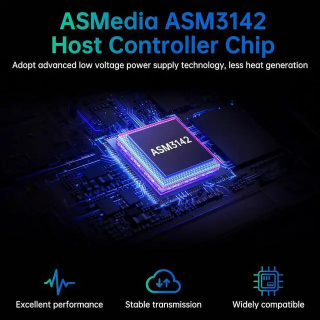 Alt view image 4 of 7 - ELUTENG 2-Ports PCIE USB 3.2 GEN2 Express Expansion Card 10Gbps with Large-Area Heatsink USB Front Panel Adapter for Windows 11/10/8/7/XP/Linux/Mac OS