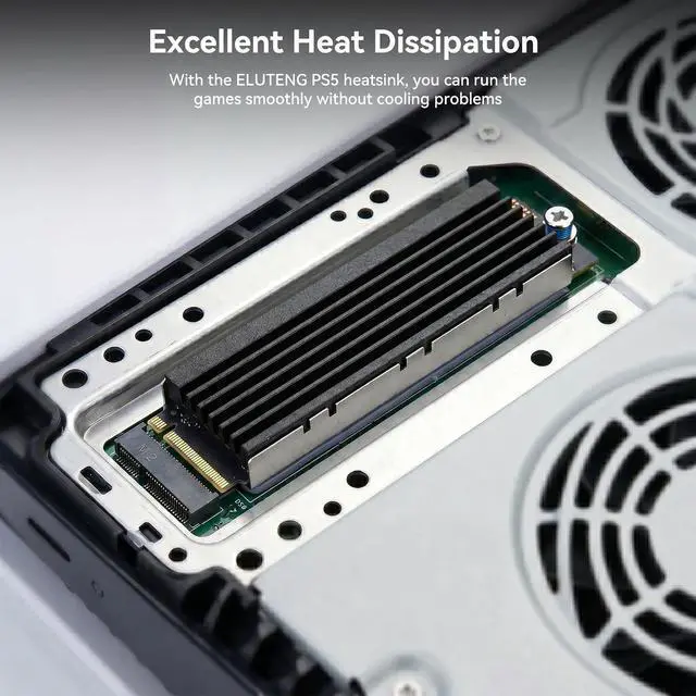 Alt view image 3 of 7 - ELUTENG 2 Pack M.2 Heatsink Cooler Dual-Sided Cooling Aluminum Heatsinks Low Profile with Thermal Silicone Sheet SSD Heat Sink for M2 2280 SSD, PS5, PC