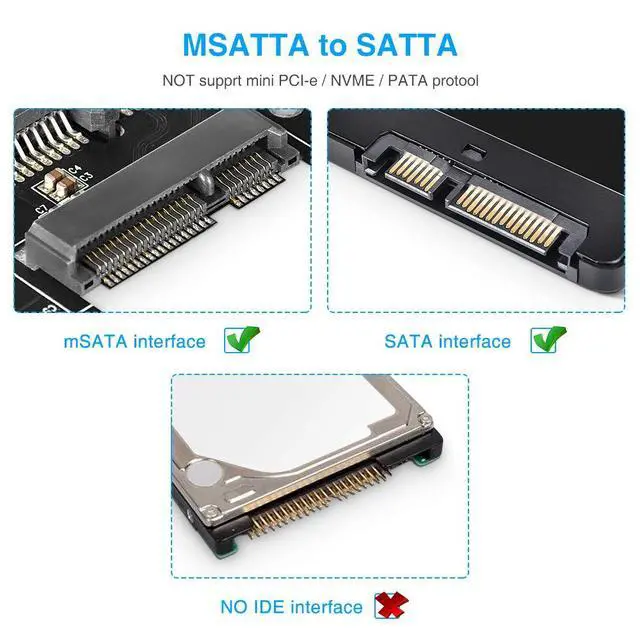 Alt view image 3 of 7 - ELUTENG mSATA SSD to 2.5" SATA Hard Disk Enclosure Case Aluminum 6Gbps High Speed 2.5 SATA to mSATA SSD Convertor Adapter Compatible for Kingston Transcend Intel Samsung