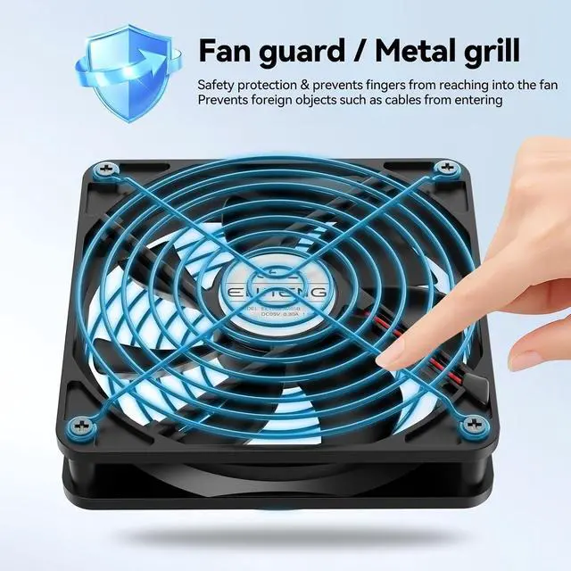 Alt view image 7 of 7 - ELUTENG USB C Fans 140mm Dual with Mats PC Cooling Ventilator TypeC Quite 5V USBC Computer Fan with 3 Speed Controller for Router, Receiver, TV Box, DVR, Xbox, PS6, PS5, Cabinet