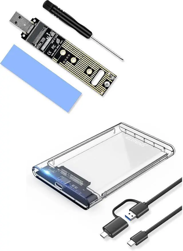 Main image of ELUTENG NVME to USB Adapter M.2 NVME Hard Drive with USB C SSD Enclosure 2.5 inch External Hard Drive Case