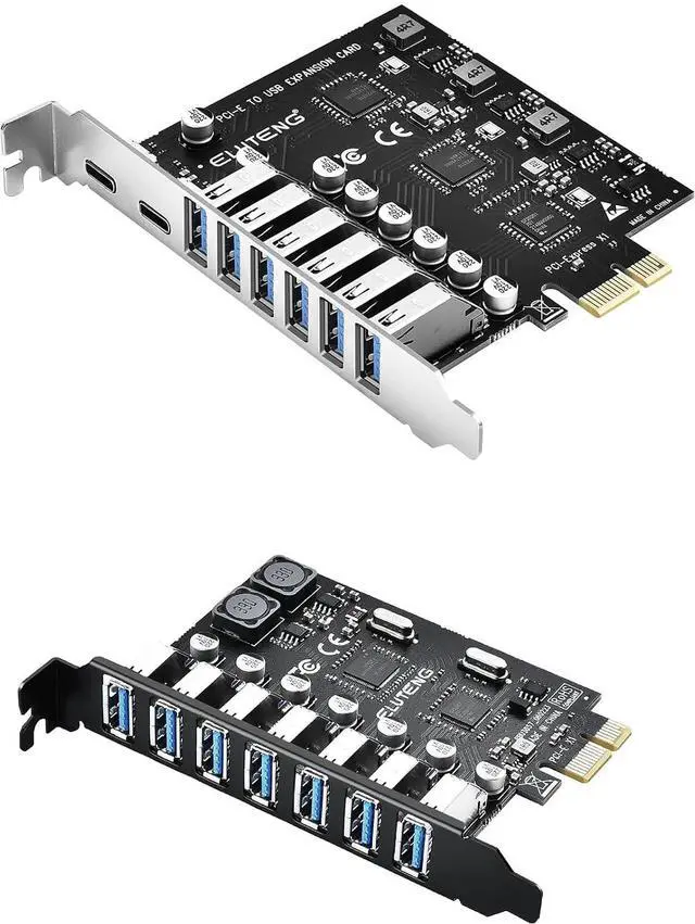 Main image of ELUTENG PCIE USB 3.0 Card PCI Express to USB Expansion Card 8 Ports with PCIE USB 3.0 Card 7 Ports PCI Express to USB Expansion Card