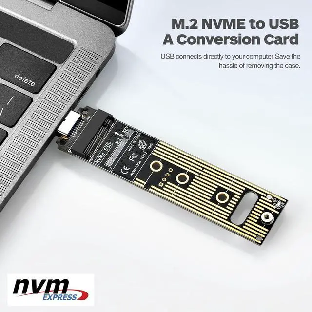 Alt view image 4 of 7 - ELUTENG NVME to USB Adapter M.2 NVME Hard Drive USB3.1 Gen2 with M.2 to USB C Adapter USB 3.1 Gen 2 to NVMe PCI-E Converter Reader