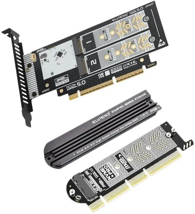 Main image of ELUTENG Dual-Slot NVMe to PCIe and NVMe PCIe 4.0 Adapter