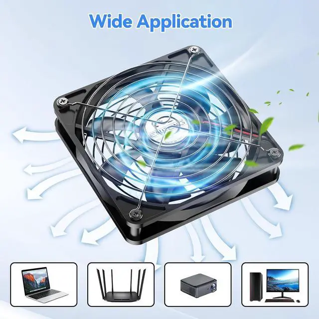 Alt view image 5 of 7 - ELUTENG 140mm PC USB-C Fan with 3 Speed Controller | 5V Type C Powered, Quiet Cooling Ventilator, 14cm, For Router, Receiver, TV Box, DVR, Xbox, PS6, PS5, Cabinet