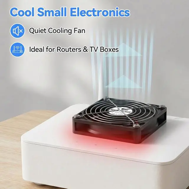 Alt view image 6 of 7 - ELUTENG 140mm PC USB-C Fan with 3 Speed Controller | 5V Type C Powered, Quiet Cooling Ventilator, 14cm, For Router, Receiver, TV Box, DVR, Xbox, PS6, PS5, Cabinet