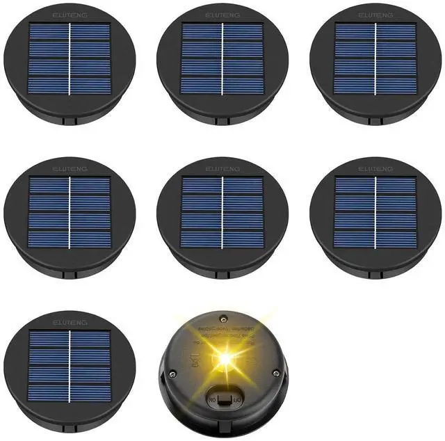 Main image of ELUTENG 8-Pack Replacement Solar Light Parts Multi-Color 3.15Inch Waterproof Colorful Solar Lantern Lights Top Inserts 8CM Colored Outside Led Lanterns Lamp for Outdoor | Garden | Patio Decor