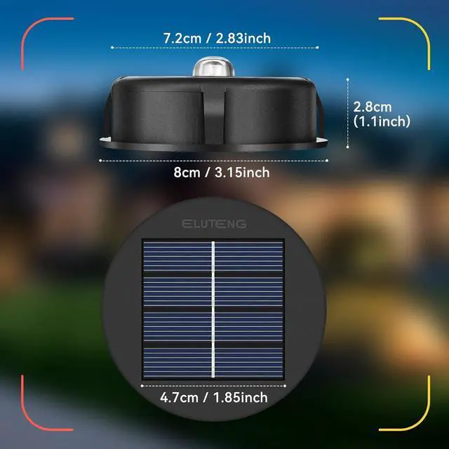 Alt view image 3 of 7 - ELUTENG 8-Pack Replacement Solar Light Parts Multi-Color 3.15Inch Waterproof Colorful Solar Lantern Lights Top Inserts 8CM Colored Outside Led Lanterns Lamp for Outdoor | Garden | Patio Decor