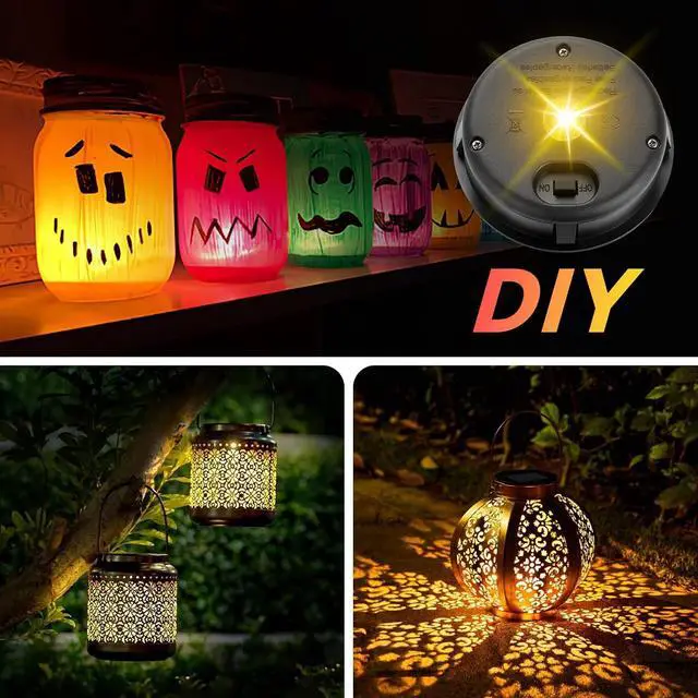 Alt view image 6 of 7 - ELUTENG 8-Pack Replacement Solar Light Parts Multi-Color 3.15Inch Waterproof Colorful Solar Lantern Lights Top Inserts 8CM Colored Outside Led Lanterns Lamp for Outdoor | Garden | Patio Decor