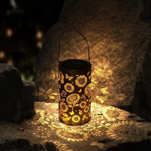 Main image of ELUTENG Solar Lanterns Outdoor Waterproof Hanging Solar Lights Ip44 Yard Decor Outdoor Garden Lanterns Metal Decor Lantern for Garden Yard Tree Tabletop Decorative Coppery