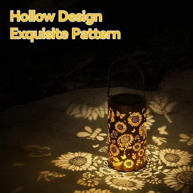 Alt view image 4 of 7 - ELUTENG Solar Lanterns Outdoor Waterproof Hanging Solar Lights Ip44 Yard Decor Outdoor Garden Lanterns Metal Decor Lantern for Garden Yard Tree Tabletop Decorative Coppery