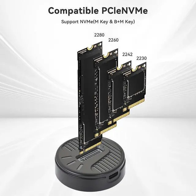 Alt view image 2 of 7 - ELUTENG Single M.2 NVMe to USB C/USB A Docking Station Adapter Card Reader, 10Gbps, Plug & Play, RTL9210 Chip, Supports M Key & B+M Key