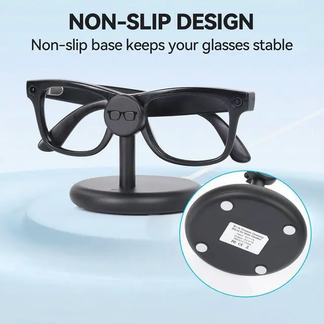 Alt view image 7 of 7 - ELUTENG for Meta Ray-Ban Glasses Charging Stand AR Smart Glasses Charging Holder-Wayfarer, Skyler, Headliner and Oakley Meta HSTN Charger with LED Indicator with 1m Type-C Cable,Black