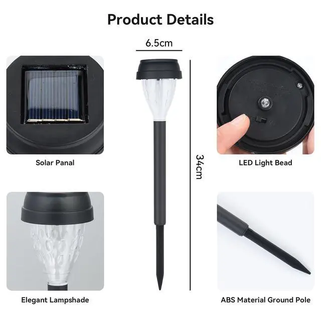 Alt view image 6 of 7 - ELUTENG Solar Ground Lights 8 Pack Solar Lights Outdoor Waterproof Auto On Off Solar Garden Lights Landscape Lighting for Outside Patio Pathway Yard Lawn Driveway Deck Step Walkway, Colorful Lanterns