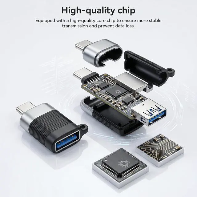 Alt view image 5 of 7 - ELUTENG USB C Various Adapter Kits with Side Angle, USB A/Micro USB/OTG 6Packs Type-C Diverse Converter for iPhone, iPad, Galaxy, Smartphones Tablets Laptops USB Connector Set